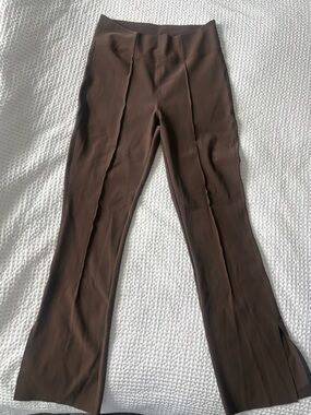 Brown High-Rise Flare Pants